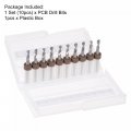 Uxcell Micro Pcb Drill Bit Set 1 8 Shank 2 8mm Solid Tungsten Carbide Cnc Engraving Print Circuit Board Bits Rotary Tool 10pcs