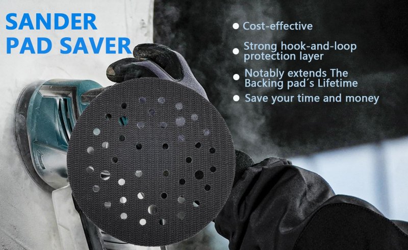 2 Pack 5 In 8 Hole Hook And Loop Pad Saver For Random Orbital Sanders Multi Backing Protector Abrasive Net Heavy Duty
