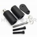 Httmt Mt219-025- No Cut Frame Slider Protector Compatible With 2003-2005 Yzf R6 2006-2009 R6s Black