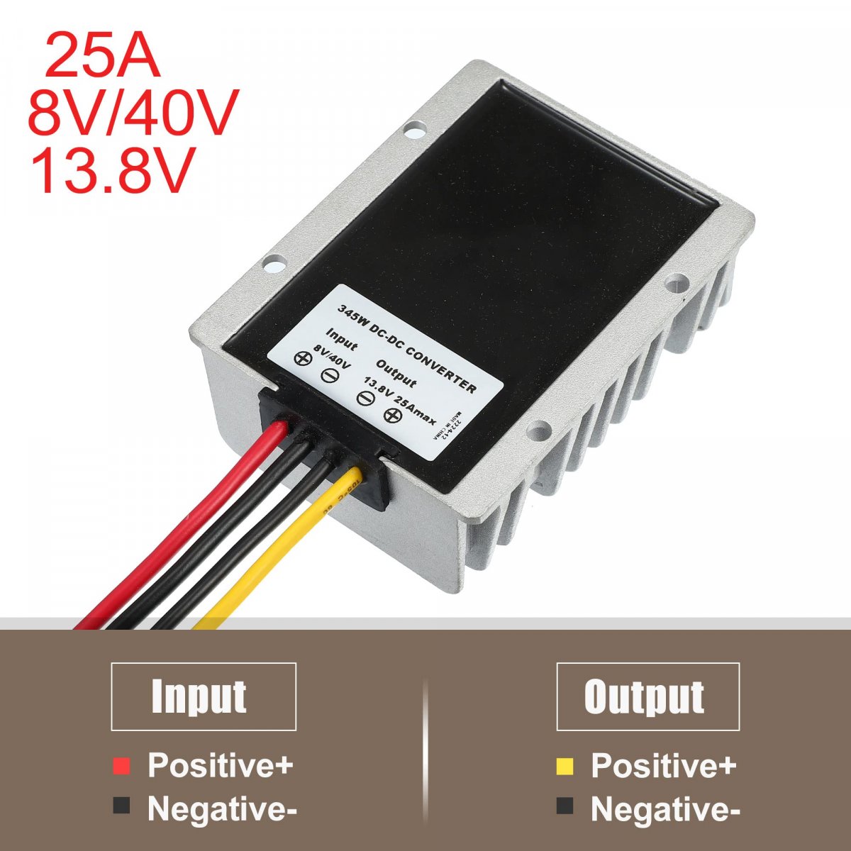 8v 40v To 13 25a Reducer Automatic Buck Boost Step Down Up Regulator Module Transformer Universal For Golf Cart Scooters