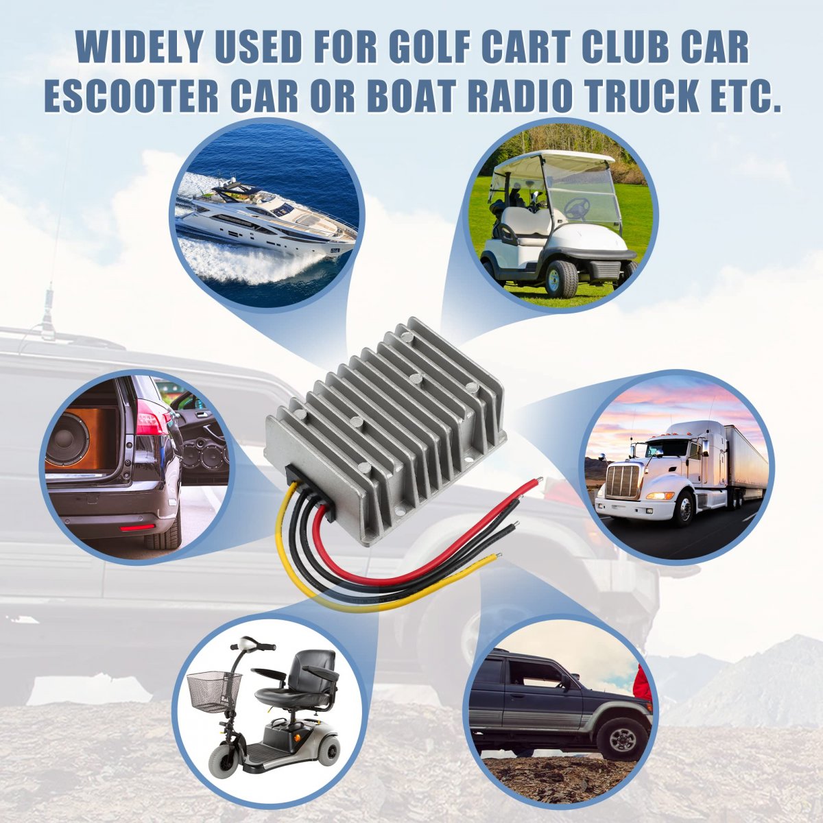 8v 40v To 13 25a Reducer Automatic Buck Boost Step Down Up Regulator Module Transformer Universal For Golf Cart Scooters