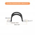 Uxcell 16pcs 38mm 1-1 2 Cable Clamp Rubber Pipe Strap Cushioned 304 Stainless Steel Hose U Shape Metal Tube Holder For Wire