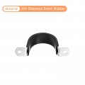 Uxcell 16pcs 38mm 1-1 2 Cable Clamp Rubber Pipe Strap Cushioned 304 Stainless Steel Hose U Shape Metal Tube Holder For Wire