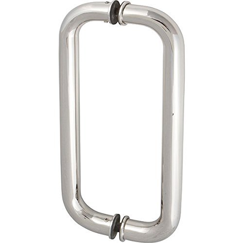 Rockwell Security 10 Inline Back To Tempered Glass Mount Commercial Swing Door Pull Handle In Polished Stainless Finish