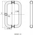 Rockwell Security 10 Inline Back To Tempered Glass Mount Commercial Swing Door Pull Handle In Polished Stainless Finish