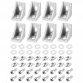 8set Inside Corner Bracket Gusset Kits 28x28x20mm 2028 Angle Connector For European 2020 Series Aluminum Profile Silver 16 X 