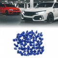 Uxcell 84pcs 10mm Hole Blue Car Truck Fender Bumper Trim Plastic Rivets Fastener Clips