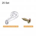 Uxcell 25set Glass Retainer Clips Kit 25mm Plastic Cabinet With Screws For Fixing 4mm Thick Doors Mirror Transparent