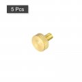 Uxcell Knurled Thumb Screws M8x16mm Flat Brass Bolts Grip Knobs Fasteners For Pc Electronic Mechanical 5pcs