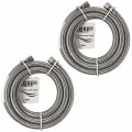 Hqrp 2-pack Universal Premium Braided Stainless Steel Refrigerators Ice Makers Hoses With 1 4 Comp By Connection 6-foot Burst