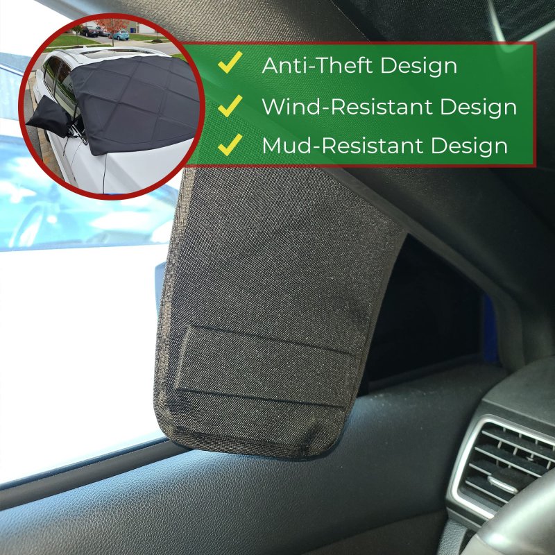 Autotech Park Snow Windshield Cover For 2011-2021 Chrysler 300 Sedan Custom-fit Ice And Frost Comes With Rear Mirror