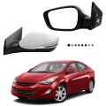Left Side Mirror For 2011 2012 2013 Hyundai Elantra Driver Door With Power Heated Adjustment And Led Turn Signal 6 Pins 