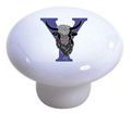 Set Of 2 Letter Y Alphabet Ceramic Cabinet Drawer Pull Knobs 