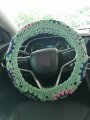 Crochet Steering Wheel Cover Sunflower Car Steering For Women 1 Seatbelt Covers