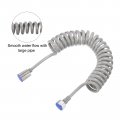 Uxcell Spring Flexible Shower Hose 3meter 118inch Telescopic With Copper Interface Nut For Toilet Faucet White