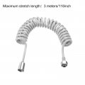 Uxcell Spring Flexible Shower Hose 3meter 118inch Telescopic With Copper Interface Nut For Toilet Faucet White