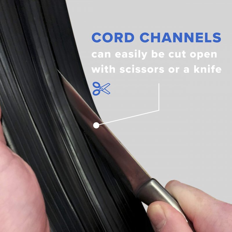 6 5 Feet Heavy Duty Ble Protector Cord Cover 3 Channels A Durable Black Pvc Is Flexible Odor Free Easy To Unroll And Open A
