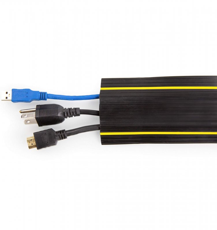 6 5 Feet Heavy Duty Ble Protector Cord Cover 3 Channels A Durable Black Pvc Is Flexible Odor Free Easy To Unroll And Open A