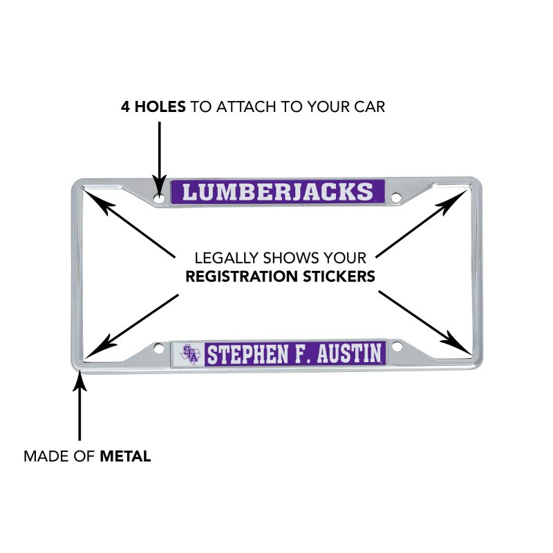 Stephen F Austin State University Sfa Lumberjacks Ladyjacks Metal License Plate Frame For Front Or Back Of Car Officially