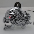 Httmt Mt246-009-a-cd Chrome Ghost Head Wind Horn Cover Compatible With 1992 And Up H-d-davidson Side Mount Inchescowbell Inches