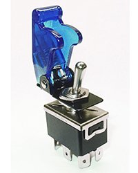 Dpdt Toggle Switch Rated 20 Amps 125 Vac Includes Transparent Blue Safety Cover