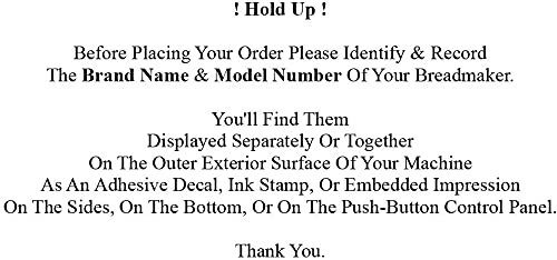 Belt For Wolfgang Puck Bread Maker Model Bbme0070