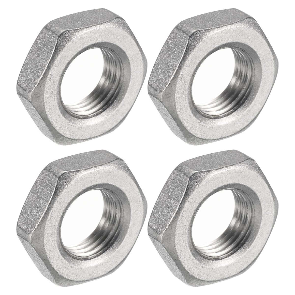 4pcs Cast Pipe Fitting Hex Locknut 304 Stainless Steel Lock Nut Pt 1 4 Female Thread For Plumbing Fixed Water Broom And