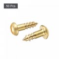 Uxcell Wood Screws M4 X 12mm Slotted Round Head Brass Self-tapping Screw 50 Pcs