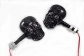 Perfectech Motorcycle 10mm Screw Skull Head Led Amber Turn Signal Indicator Light Black