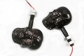 Perfectech Motorcycle 10mm Screw Skull Head Led Amber Turn Signal Indicator Light Black