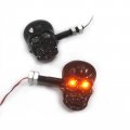 Perfectech Motorcycle 10mm Screw Skull Head Led Amber Turn Signal Indicator Light Black 