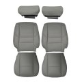 6pc Driver Passenger Bottom Top Leather Seat Cover Gray Headrest For Toyota Sequoia Tundra 2000 2001 2002 2003 2004 2005 2006 