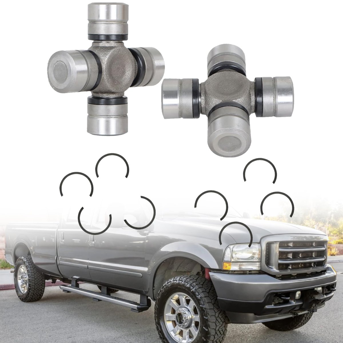 Greaseable U Joint Kit Replacement For 1998-2005 Excursion F-250 F-350 Super Duty