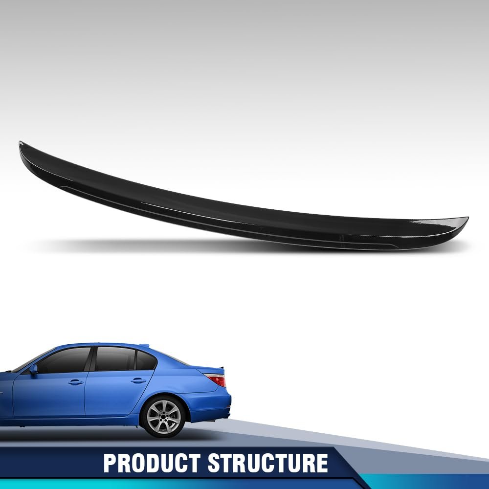 Rear Trunk Spoiler Wing For Bmw 5 Series E60 Sedan 2004 2010 Fits 525i 535i 550i M5 Psm Style Gloss Black 4 Door Saloon Models