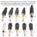 Uxcell 6pcs Dc Male Connector 4 0mm X 1 7mm Power Cable Jack Adapter Black