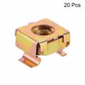 Uxcella M6 Cage Nuts For Server Rack Cabinet Carbon Steel Yellow Zinc Plated Pack Of 20