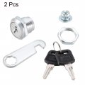 Uxcell Cabinet Drawer Cam Lock 5 8 Cylinder Length With No 0 Fits Up To 16 Thickness Panel Keyed Alike Zinc Alloy Secure File