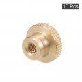 Uxcell Knurled Thumb Nuts 10pcs M5 X D16mm H10mm Brass Nut With Collar High Head Through Hole Adjusting For 3d Printer Parts