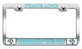 Peace Love Redbreast Sunfish Fishing Chrome Metal License Plate Frame Tag Holder D72 