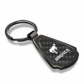 Ipick Image Compatible With Ford Bronco Real Black Carbon Fiber Gunmetal Metal Teardrop Key Chain