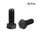 Uxcell M10x25mm Hex Head Screw Bolts Fastener Grade 8 Carbon Steel Black 20pcs