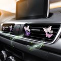 4 Pcs Bling Car Accessories For Women Teens Butterfly Air Fresheners Cute Diamond Interior Decor Well Made Rhinestone Super 