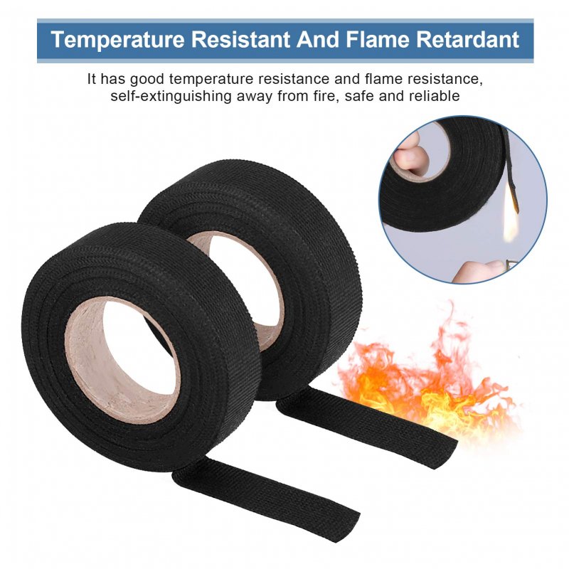 Multipurpose Car Wiring Harness Tape Self Adhesive Anti Squeak Rattle Felt Automotive Black 19mm A 15m