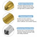 Uxcell 2pcs Metric Thread Taps M6 X 1 H2 Titanium Coated High Speed Steel Straight Flute Screw Milling Machine Threading