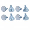 M5x8mm Flat Knurled Head Fully Threaded Thumb Screws Bolts Fastener 8pcs 