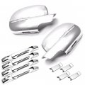 S Sizver Triple Chrome Plated Door Mirror Handle Bowl Overlay Cover For 2007-2013 Silverado Sierra 1500 2500 3500 Avalanche 