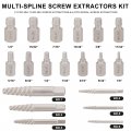 Screw Extractor Drill Bit Set 39 Piece Nut Remover With Multi Spline And Spiral Extractors Left Hand Cobalt Bits 3 8 In Hex