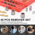 Screw Extractor Drill Bit Set 39 Piece Nut Remover With Multi Spline And Spiral Extractors Left Hand Cobalt Bits 3 8 In Hex
