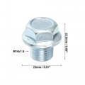 X Autohaux 4 Pcs M14x1 5 Steel Engine Oil Drain Plug Screw With Seal Ring For Opel Astra Corsa Vauxhall Vectra Calibra Silver