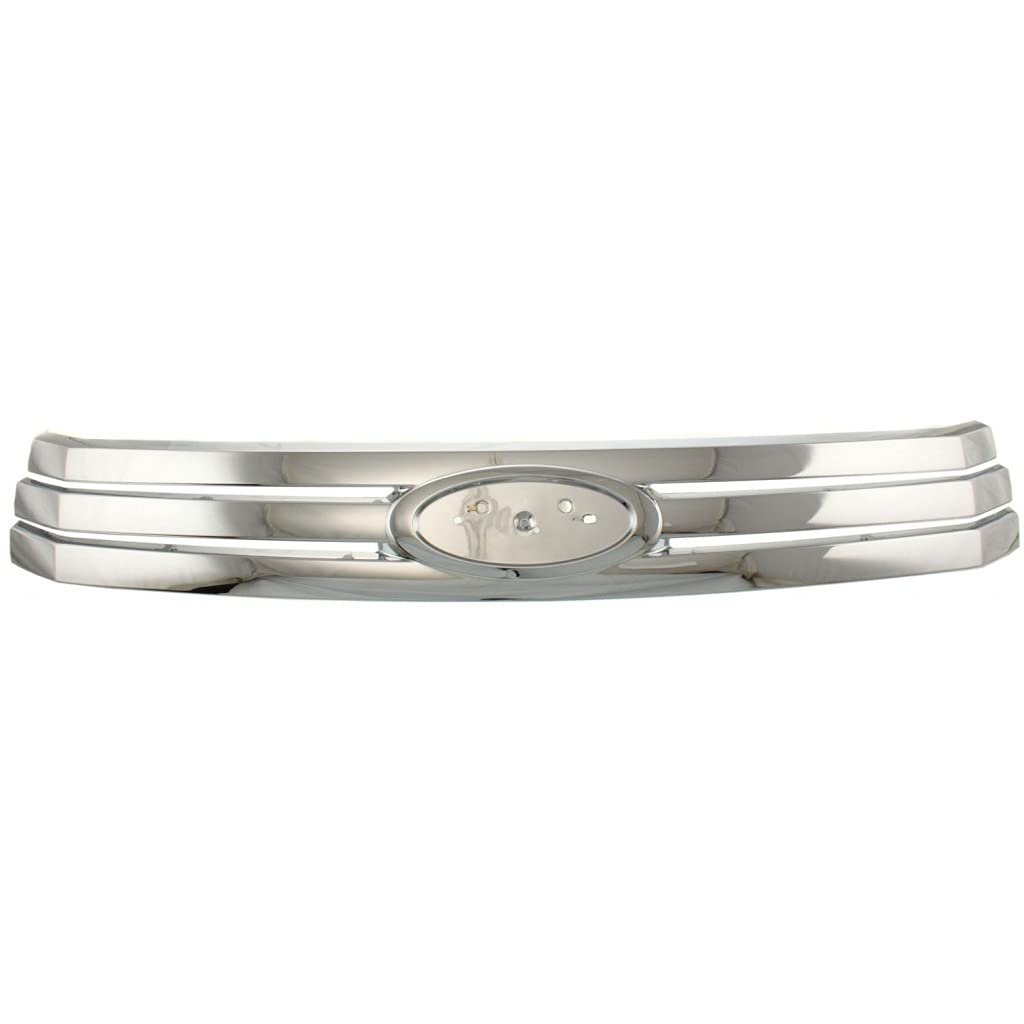 Grille For Ford Fusion 2006 To 2009 Bright Chrome Shell And Insert 1 Piece Type Fo1200467 6e5z8200a